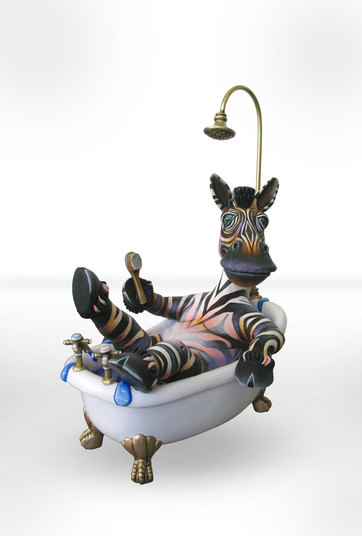 Carlos and Albert Zebra in Bathtub (Mini)
